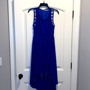 Royal blue high low dress
